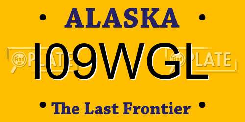 I09WGL Alaska License Plate