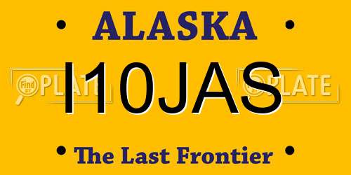 I10JAS Alaska License Plate