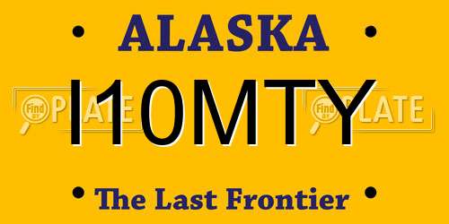 I10MTY Alaska License Plate