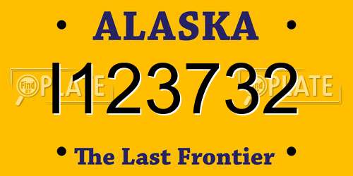I123732 Alaska License Plate