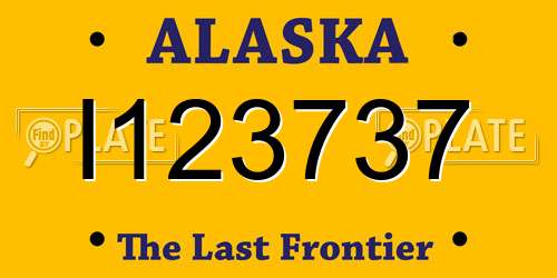 I123737 Alaska License Plate