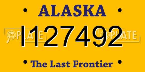 I127492 Alaska License Plate