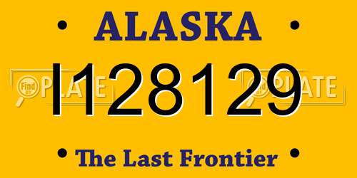 I128129 Alaska License Plate