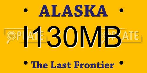 I130MB Alaska License Plate