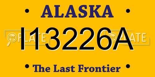I13226A Alaska License Plate