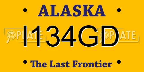 I134GD Alaska License Plate