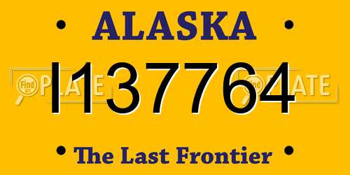 I137764 Alaska License Plate