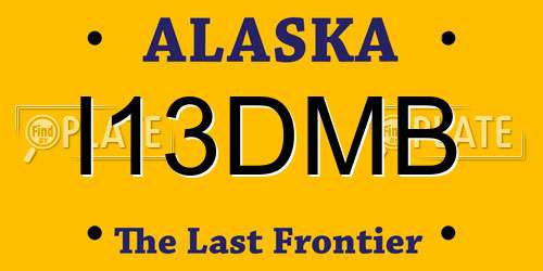 I13DMB Alaska License Plate