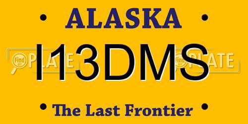 I13DMS Alaska License Plate