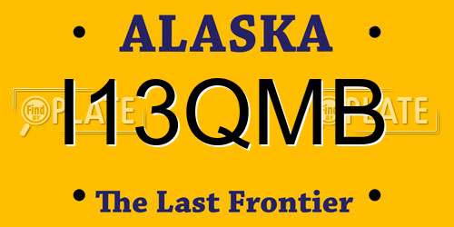 I13QMB Alaska License Plate