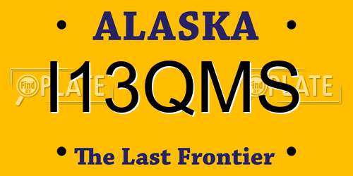 I13QMS Alaska License Plate