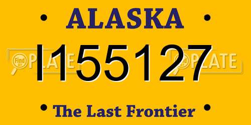 I155127 Alaska License Plate