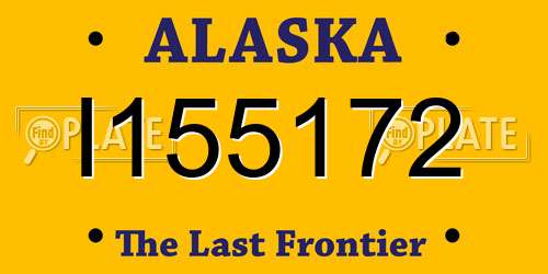 I155172 Alaska License Plate