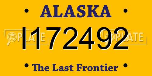 I172492 Alaska License Plate