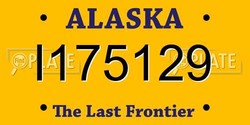 I175129 Alaska License Plate