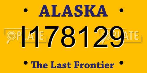 I178129 Alaska License Plate
