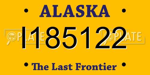I185122 Alaska License Plate