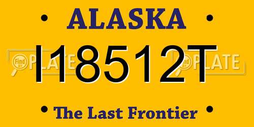 I18512T Alaska License Plate
