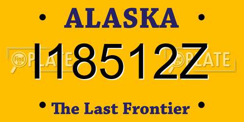 I18512Z Alaska License Plate