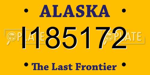 I185172 Alaska License Plate