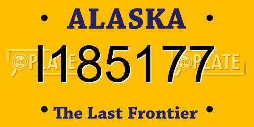 I185177 Alaska License Plate
