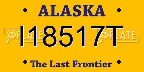 I18517T Alaska License Plate