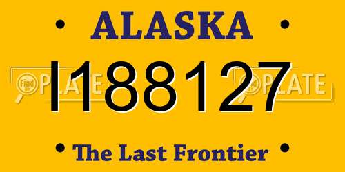 I188127 Alaska License Plate