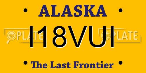 I18VUI Alaska License Plate