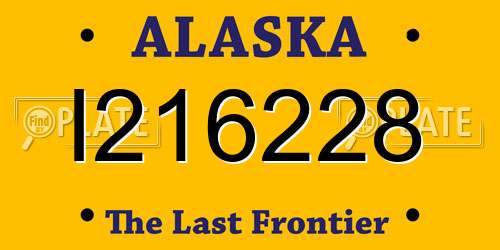 I216228 Alaska License Plate