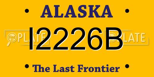 I2226B Alaska License Plate