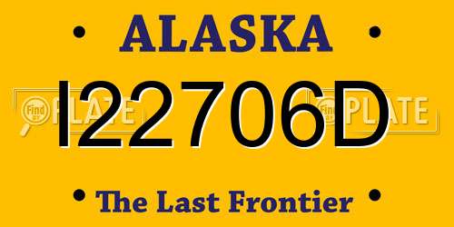 I22706D Alaska License Plate