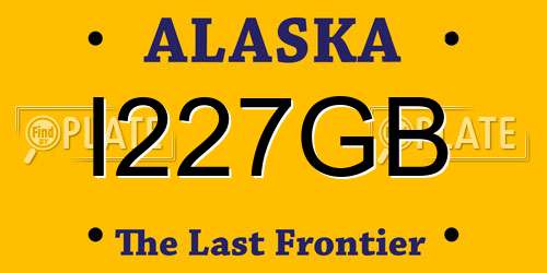 I227GB Alaska License Plate