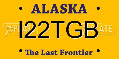 I22TGB Alaska License Plate