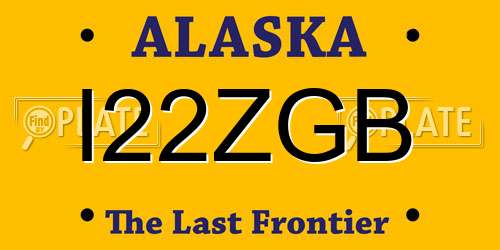 I22ZGB Alaska License Plate