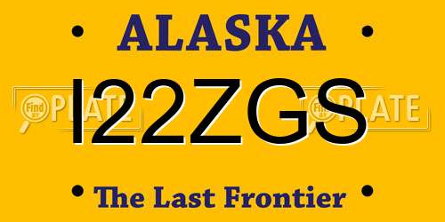 I22ZGS Alaska License Plate