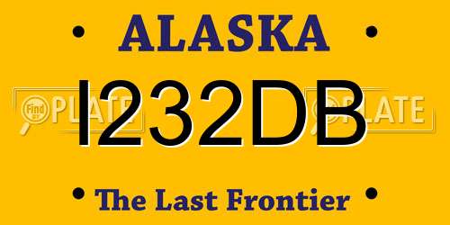 I232DB Alaska License Plate
