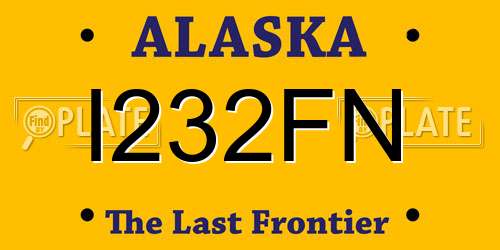 I232FN Alaska License Plate