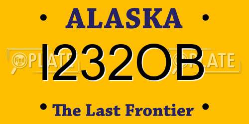 I232OB Alaska License Plate