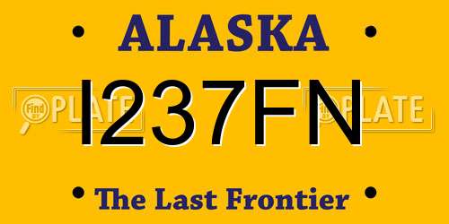 I237FN Alaska License Plate