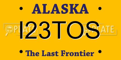 I23TOS Alaska License Plate
