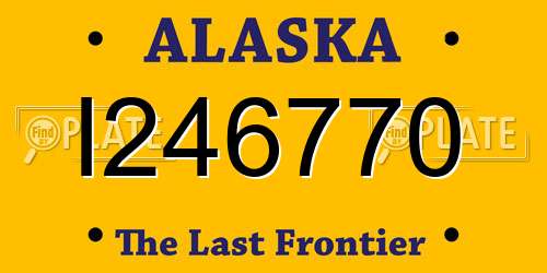 I246770 Alaska License Plate