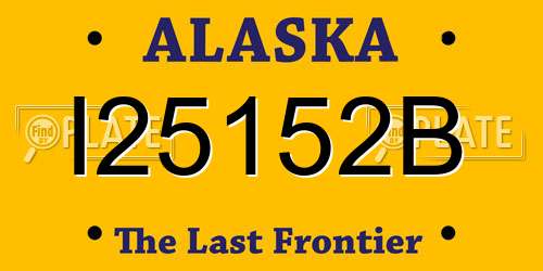 I25152B Alaska License Plate