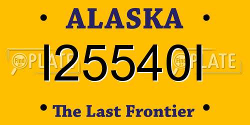 I25540I Alaska License Plate