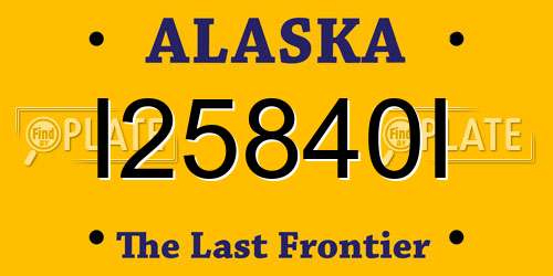 I25840I Alaska License Plate