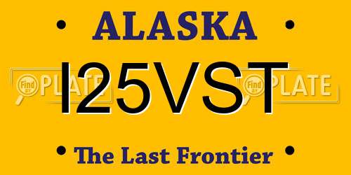 I25VST Alaska License Plate