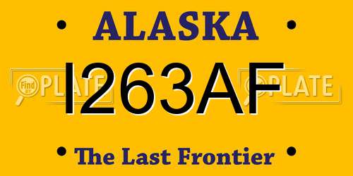 I263AF Alaska License Plate
