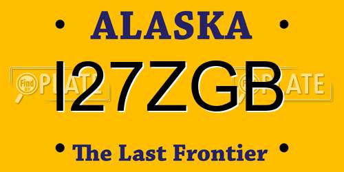 I27ZGB Alaska License Plate