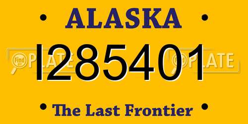 I285401 Alaska License Plate