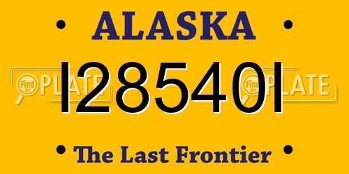 I28540I Alaska License Plate