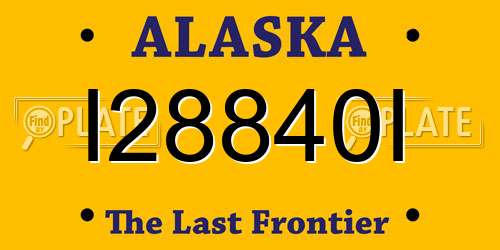 I28840I Alaska License Plate
